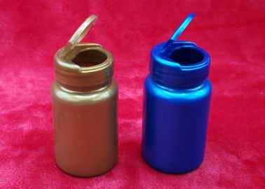 100ML الأزرق زجاجات بلاستيكية مستديرة ، الوجه - الأعلى كاب زجاجات حبوب منع الحمل الملونة